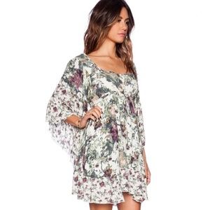 Free People Heart of Gold Mini Dress in Tea Combo